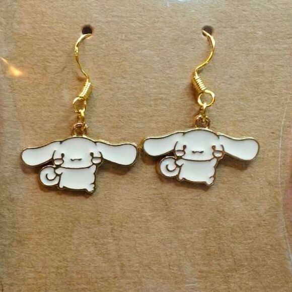 Sanrio Cinnamaroll Gold Charm Dangle Earrings - Picture 1 of 1